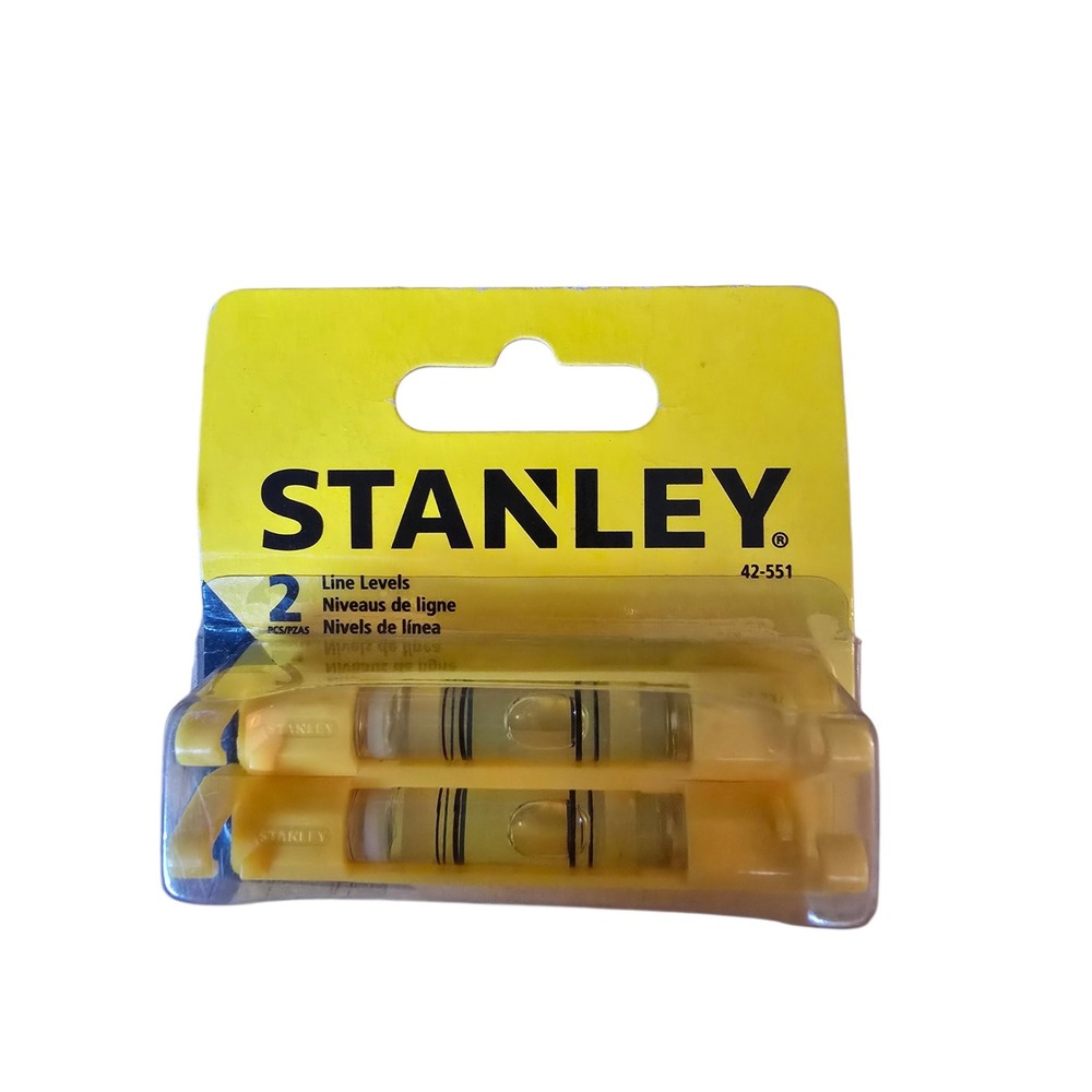 Stanley 42-551 2 Piece Line Level Set Yellow Plastic String Line Levels NEW
